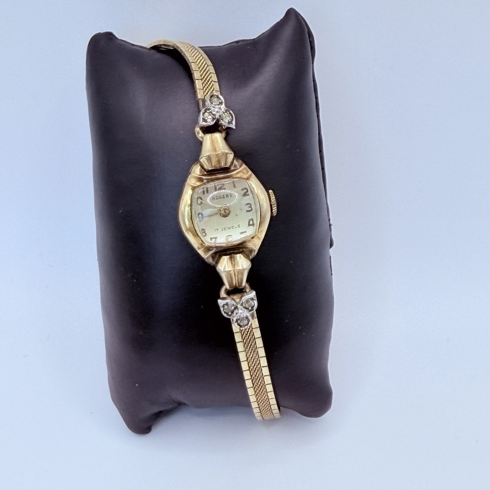 Vintage Rogers Ladies Watch 17 Jewels 10k GF Bracelet Speidel Band Granny Core